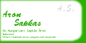 aron sapkas business card